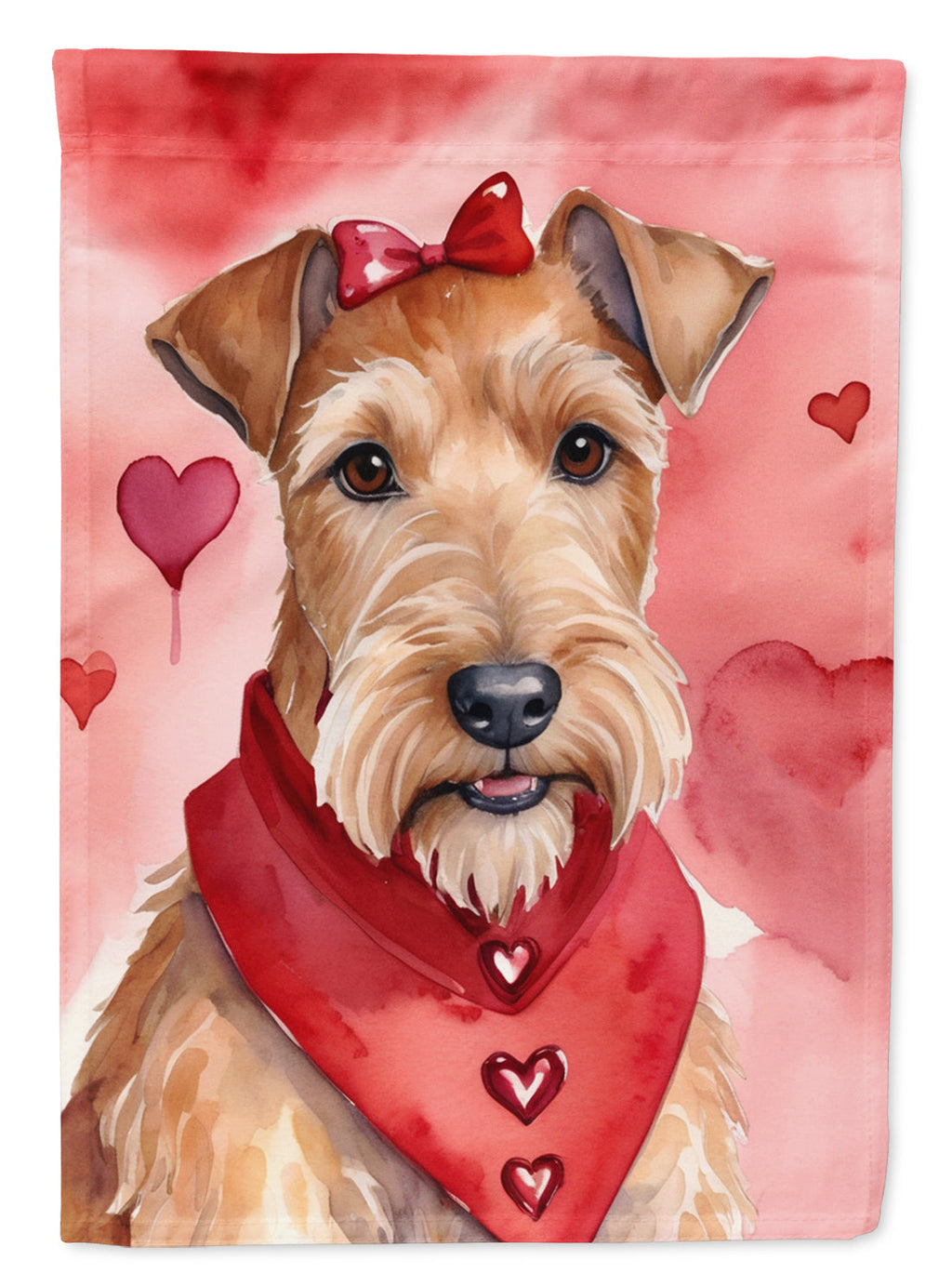Irish Terrier My Valentine House Flag 28x40 Porch Sleeve Pole Decorative Outside Yard Banner Artwork Wall Hanging, Polyester