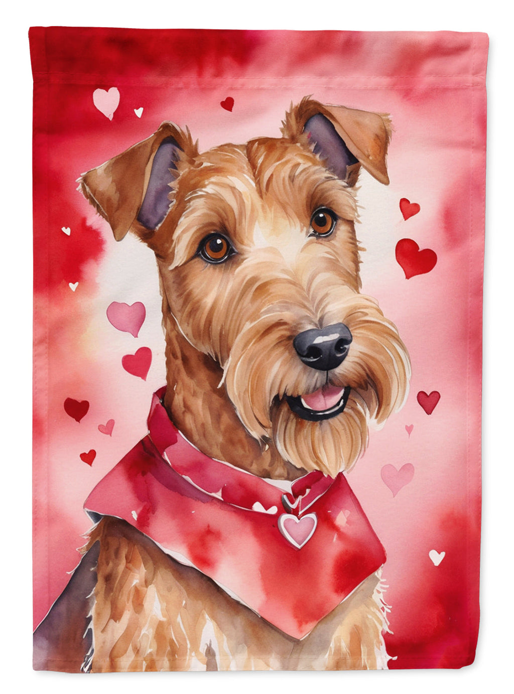 Irish Terrier My Valentine House Flag 28x40 Porch Sleeve Pole Decorative Outside Yard Banner Artwork Wall Hanging, Polyester