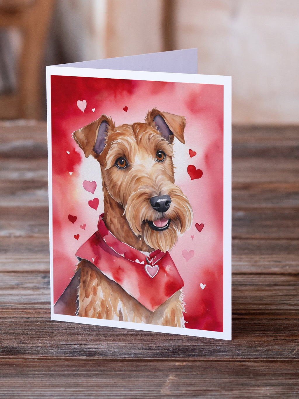 Irish Terrier My Valentine Greeting Cards Pack of 8 Blank Cards with Envelopes Whimsical A7 Size 5x7