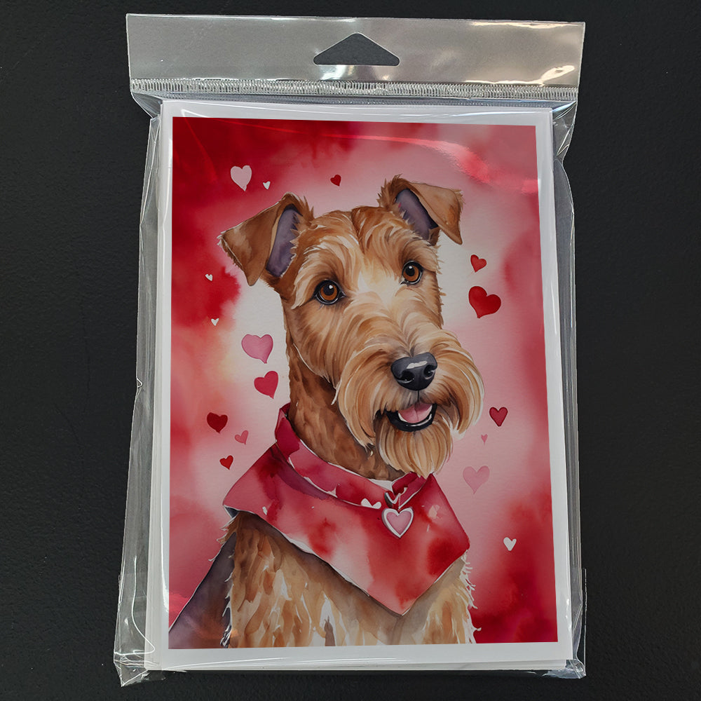 Irish Terrier My Valentine Greeting Cards Pack of 8 Blank Cards with Envelopes Whimsical A7 Size 5x7
