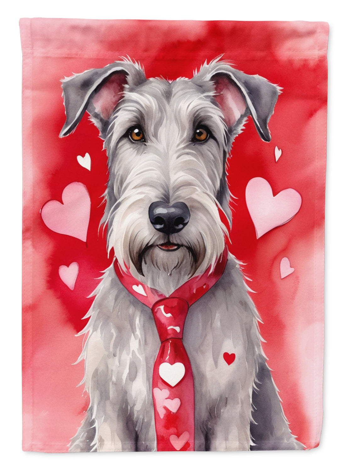 Irish Wolfhound My Valentine House Flag 28x40 Porch Sleeve Pole Decorative Outside Yard Banner Artwork Wall Hanging, Polyester