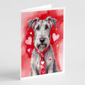 Irish Wolfhound My Valentine Greeting Cards Pack of 8 Blank Cards with Envelopes Whimsical A7 Size 5x7