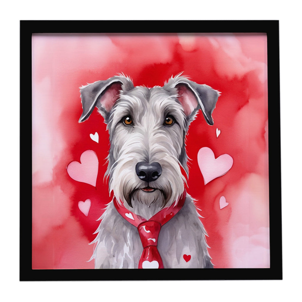 Irish Wolfhound My Valentine Framed Metal Print Bathroom, Kitchen, Office, Home Decor Wall Art Ready to Hang, Square, 8X8
