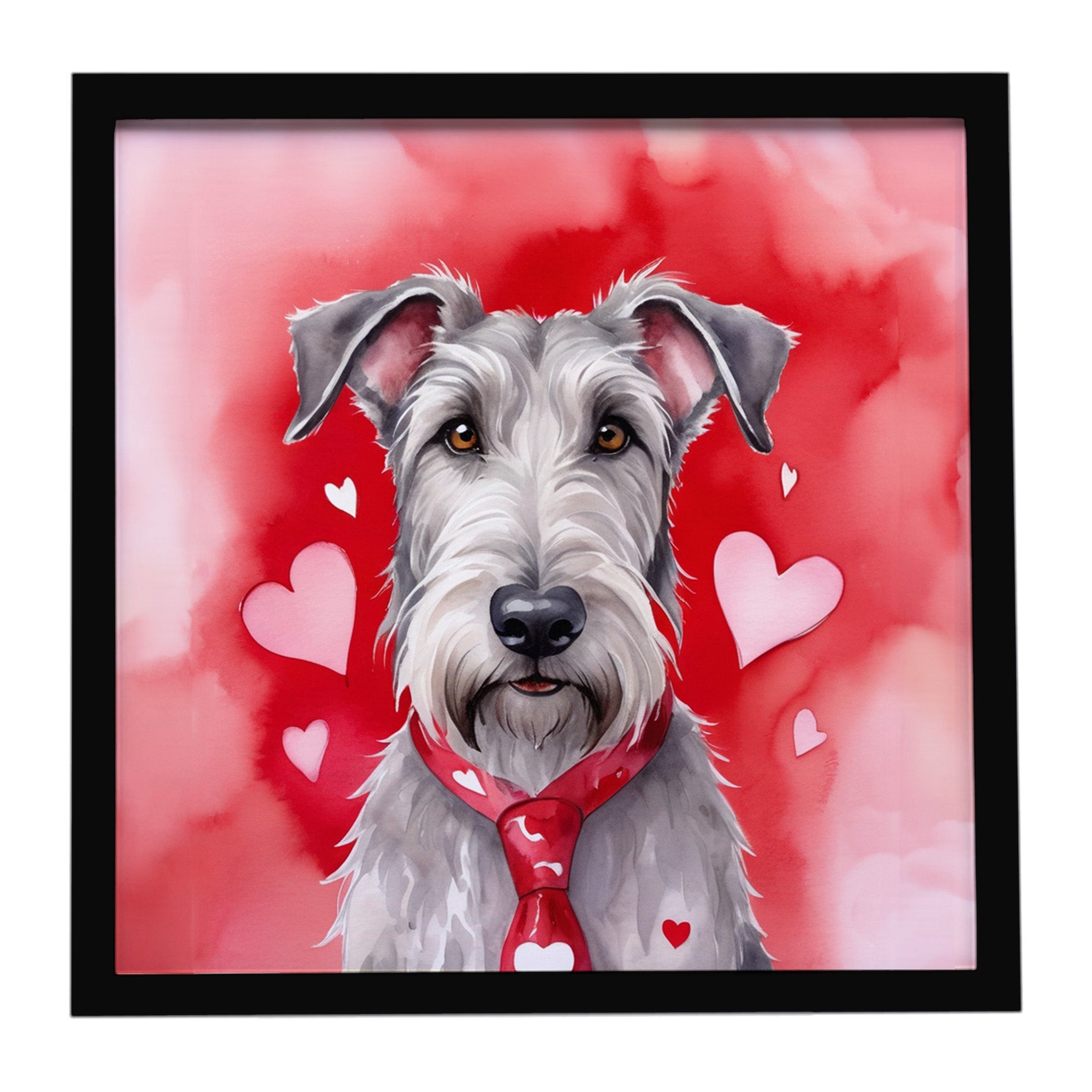 Irish Wolfhound My Valentine Framed Metal Print Bathroom, Kitchen, Office, Home Decor Wall Art Ready to Hang, Square, 8X8