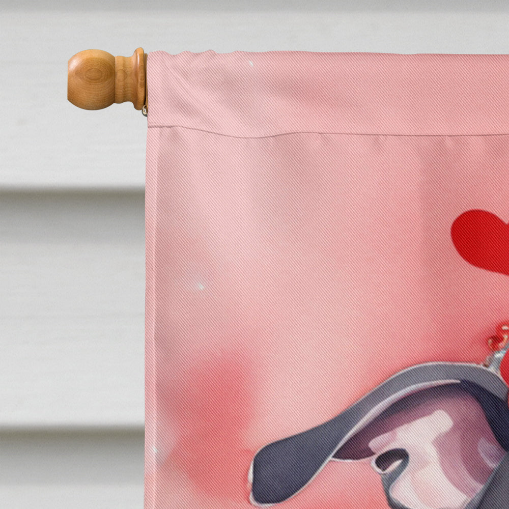 Italian Greyhound My Valentine House Flag 28x40 Porch Sleeve Pole Decorative Outside Yard Banner Artwork Wall Hanging, Polyester