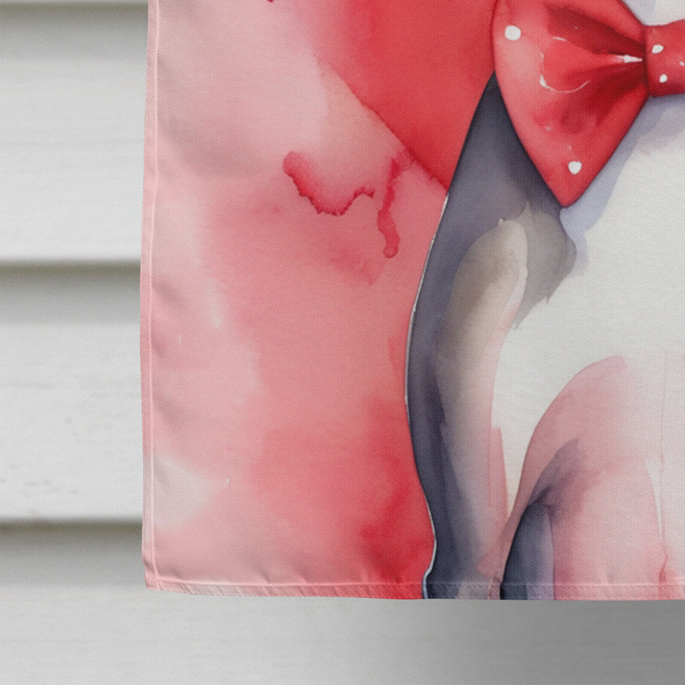 Italian Greyhound My Valentine House Flag 28x40 Porch Sleeve Pole Decorative Outside Yard Banner Artwork Wall Hanging, Polyester