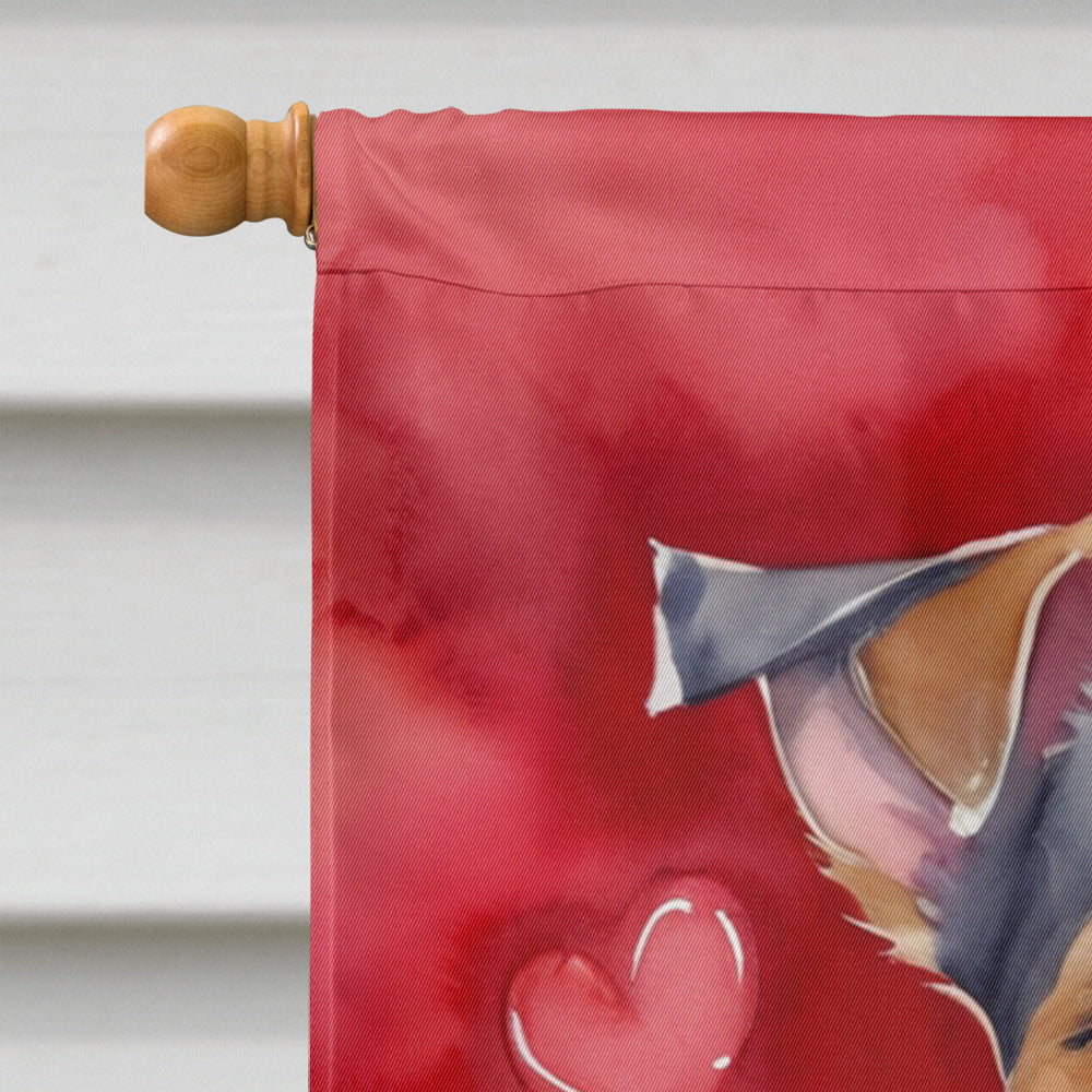 Jack Russell Terrier My Valentine House Flag 28x40 Porch Sleeve Pole Decorative Outside Yard Banner Artwork Wall Hanging, Polyester