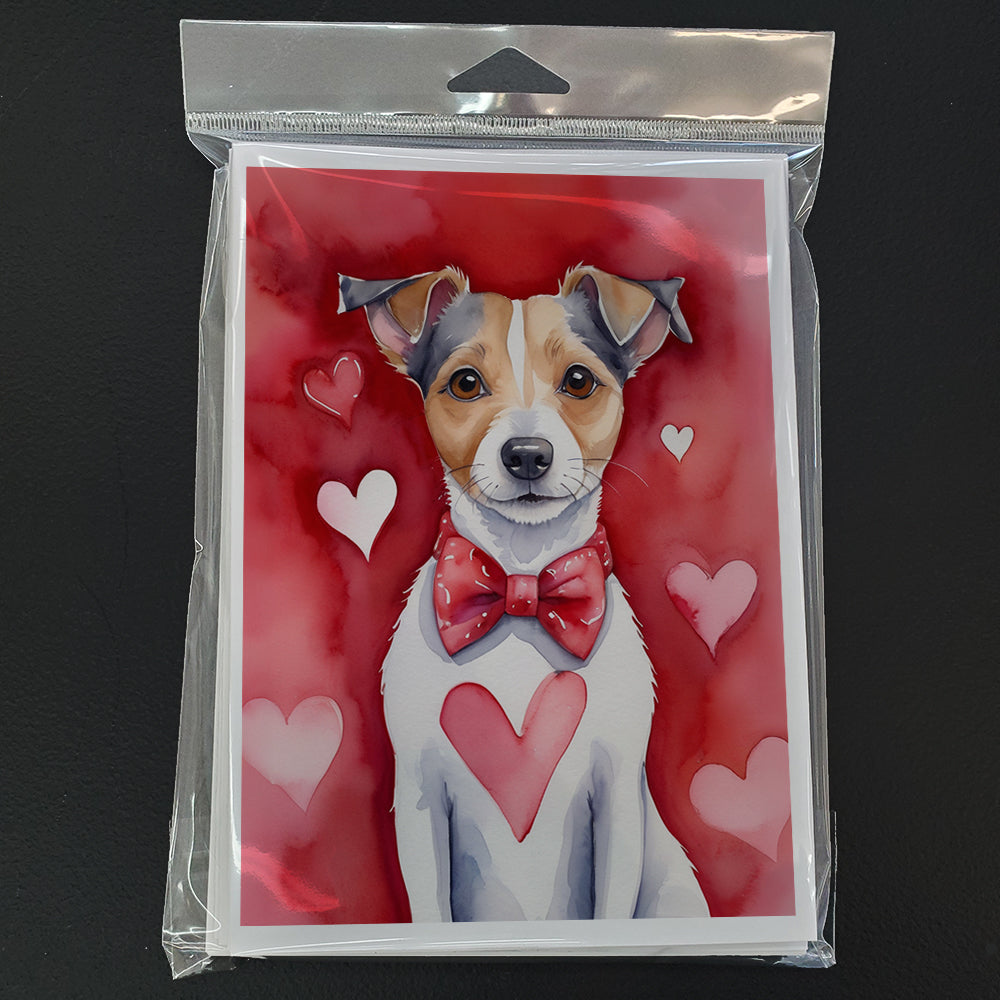 Jack Russell Terrier My Valentine Greeting Cards Pack of 8 Blank Cards with Envelopes Whimsical A7 Size 5x7