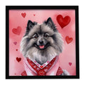Keeshond My Valentine Framed Metal Print Bathroom, Kitchen, Office, Home Decor Wall Art Ready to Hang, Square, 8X8