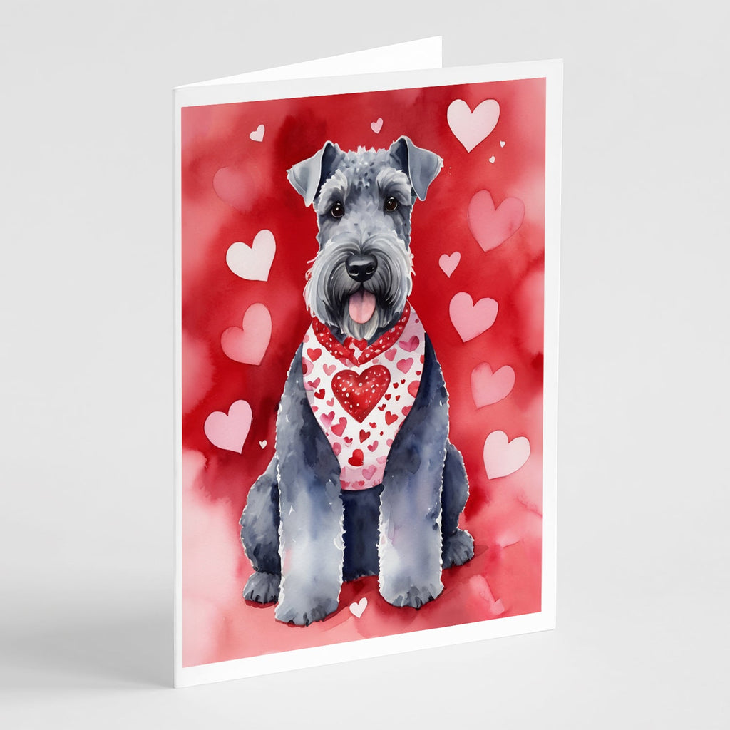 Kerry Blue Terrier My Valentine Greeting Cards Pack of 8 Blank Cards with Envelopes Whimsical A7 Size 5x7