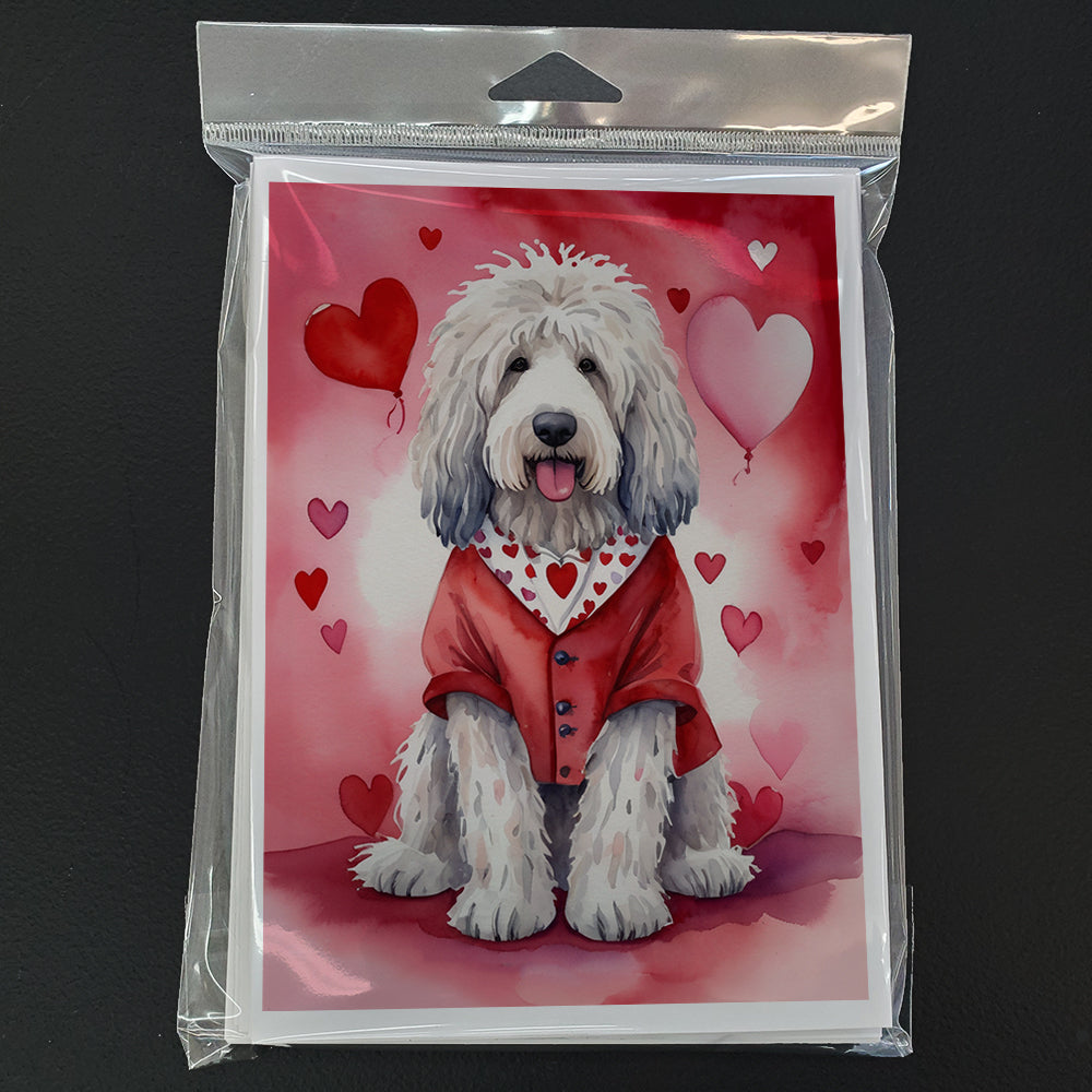 Komondor My Valentine Greeting Cards Pack of 8 Blank Cards with Envelopes Whimsical A7 Size 5x7