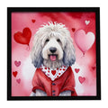 Komondor My Valentine Framed Metal Print Bathroom, Kitchen, Office, Home Decor Wall Art Ready to Hang, Square, 8X8