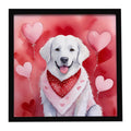 Kuvasz My Valentine Framed Metal Print Bathroom, Kitchen, Office, Home Decor Wall Art Ready to Hang, Square, 8X8