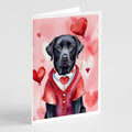 Black Labrador Retriever My Valentine Greeting Cards Pack of 8 Blank Cards with Envelopes Whimsical A7 Size 5x7