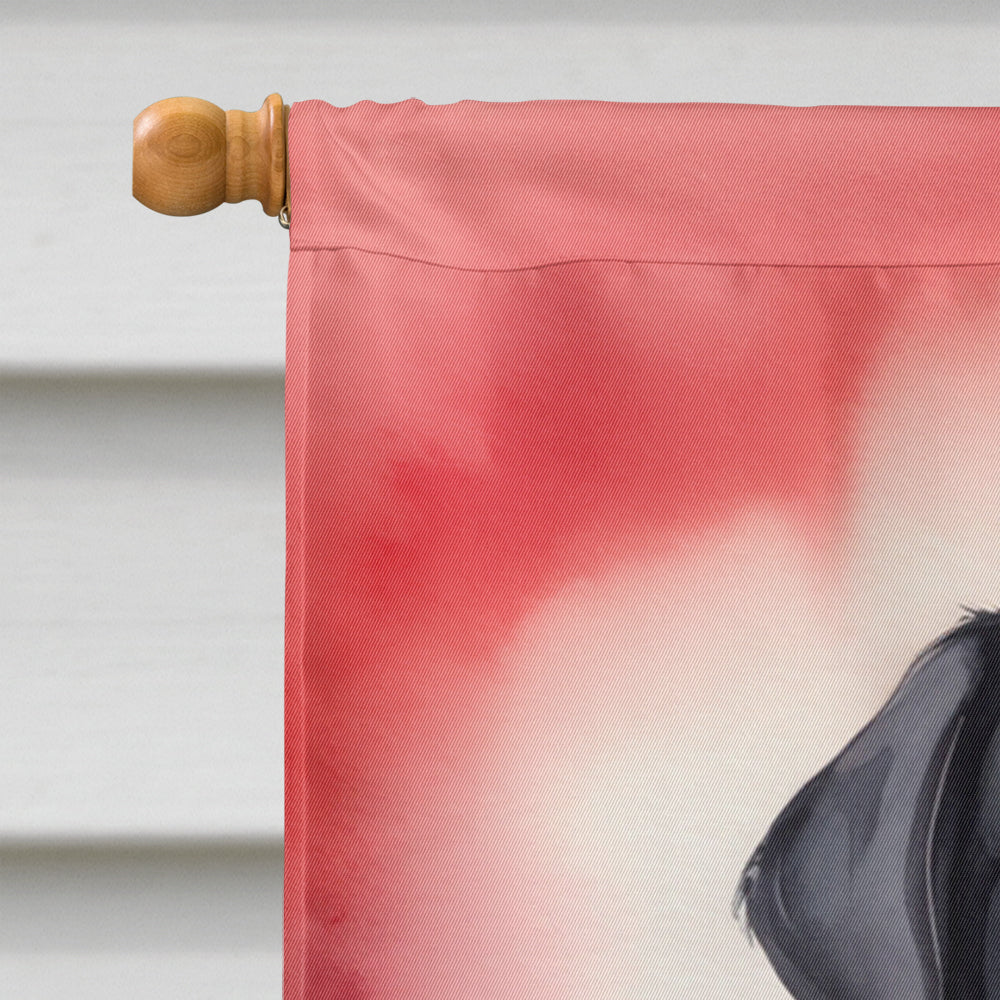 Black Labrador Retriever My Valentine House Flag 28x40 Porch Sleeve Pole Decorative Outside Yard Banner Artwork Wall Hanging, Polyester