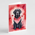 Black Labrador Retriever My Valentine Greeting Cards Pack of 8 Blank Cards with Envelopes Whimsical A7 Size 5x7