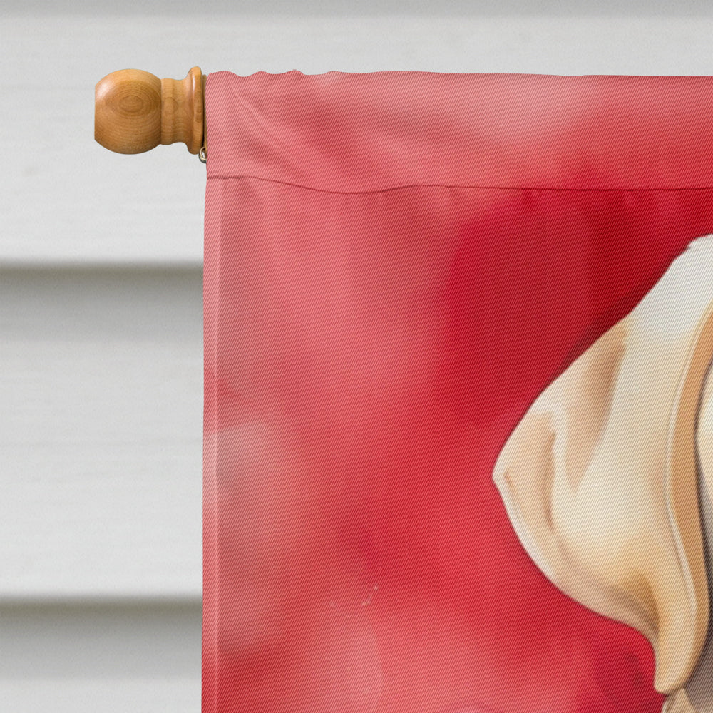 Yellow Labrador Retriever My Valentine House Flag 28x40 Porch Sleeve Pole Decorative Outside Yard Banner Artwork Wall Hanging, Polyester