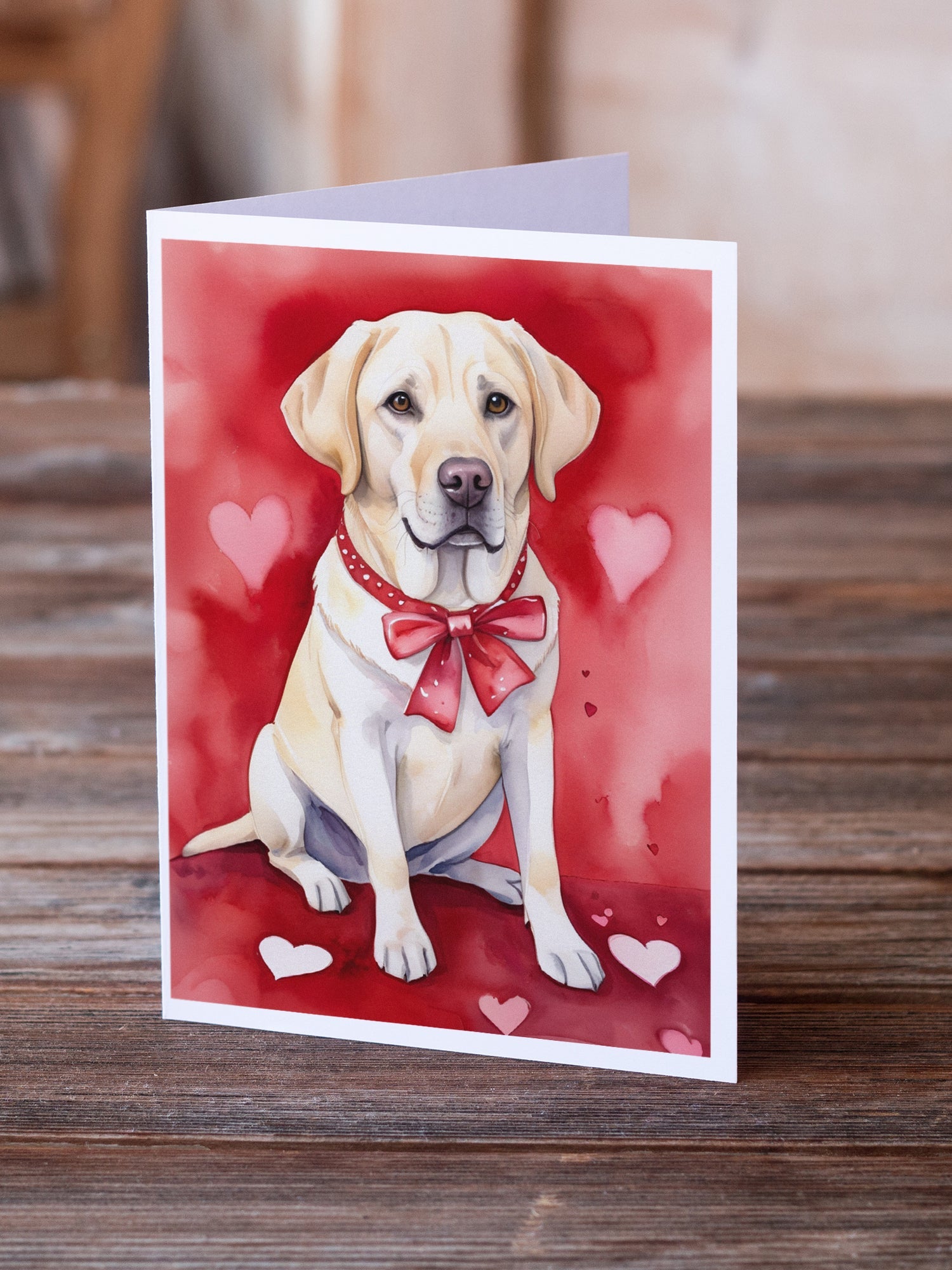 Yellow Labrador Retriever My Valentine Greeting Cards Pack of 8 Blank Cards with Envelopes Whimsical A7 Size 5x7