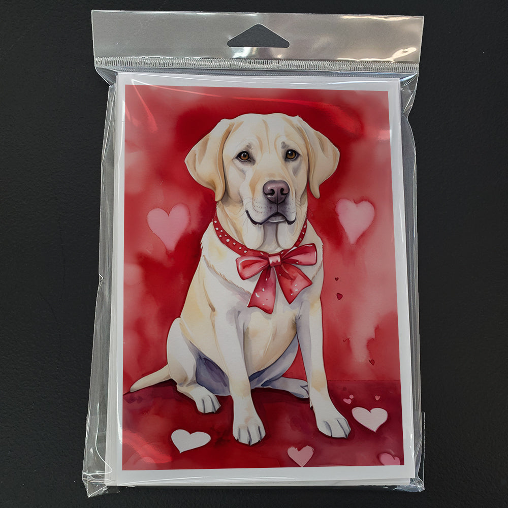 Yellow Labrador Retriever My Valentine Greeting Cards Pack of 8 Blank Cards with Envelopes Whimsical A7 Size 5x7