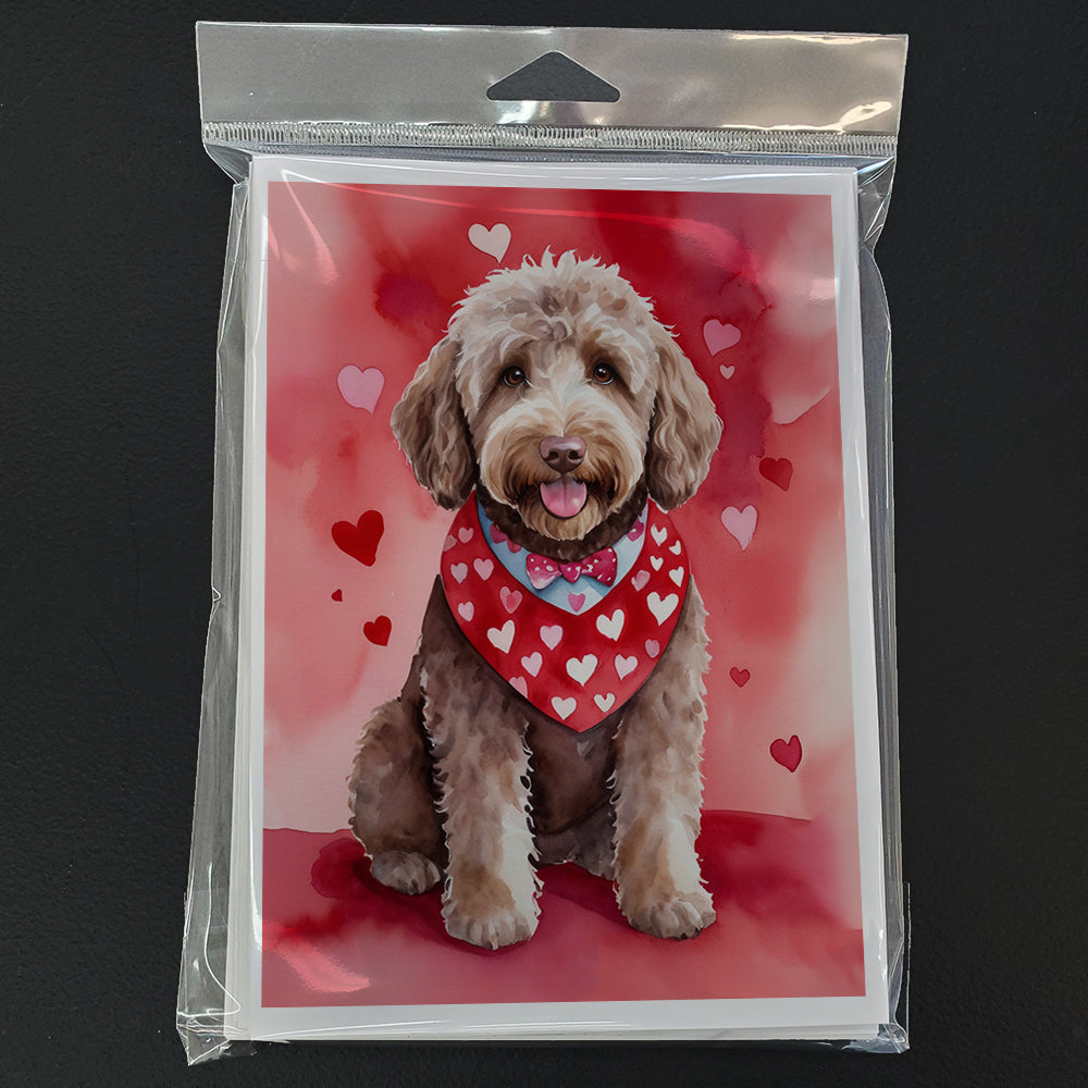 Labradoodle My Valentine Greeting Cards Pack of 8 Blank Cards with Envelopes Whimsical A7 Size 5x7