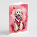Labradoodle My Valentine Greeting Cards Pack of 8 Blank Cards with Envelopes Whimsical A7 Size 5x7