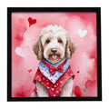 Labradoodle My Valentine Framed Metal Print Bathroom, Kitchen, Office, Home Decor Wall Art Ready to Hang, Square, 8X8