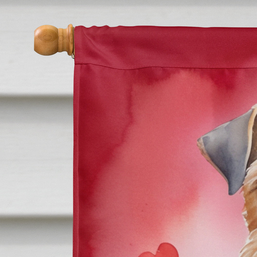 Lakeland Terrier My Valentine House Flag 28x40 Porch Sleeve Pole Decorative Outside Yard Banner Artwork Wall Hanging, Polyester