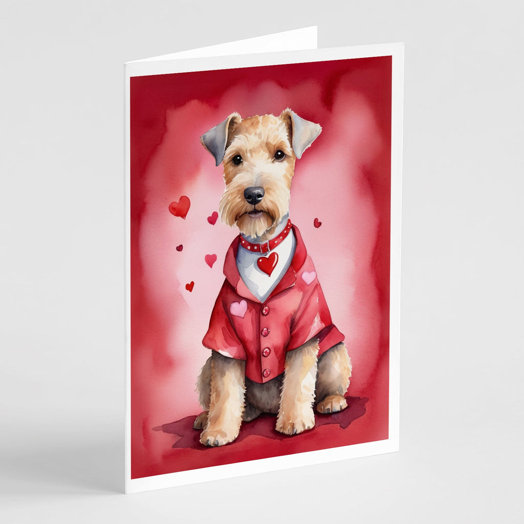 Lakeland Terrier My Valentine Greeting Cards Pack of 8 Blank Cards with Envelopes Whimsical A7 Size 5x7