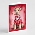 Lakeland Terrier My Valentine Greeting Cards Pack of 8 Blank Cards with Envelopes Whimsical A7 Size 5x7
