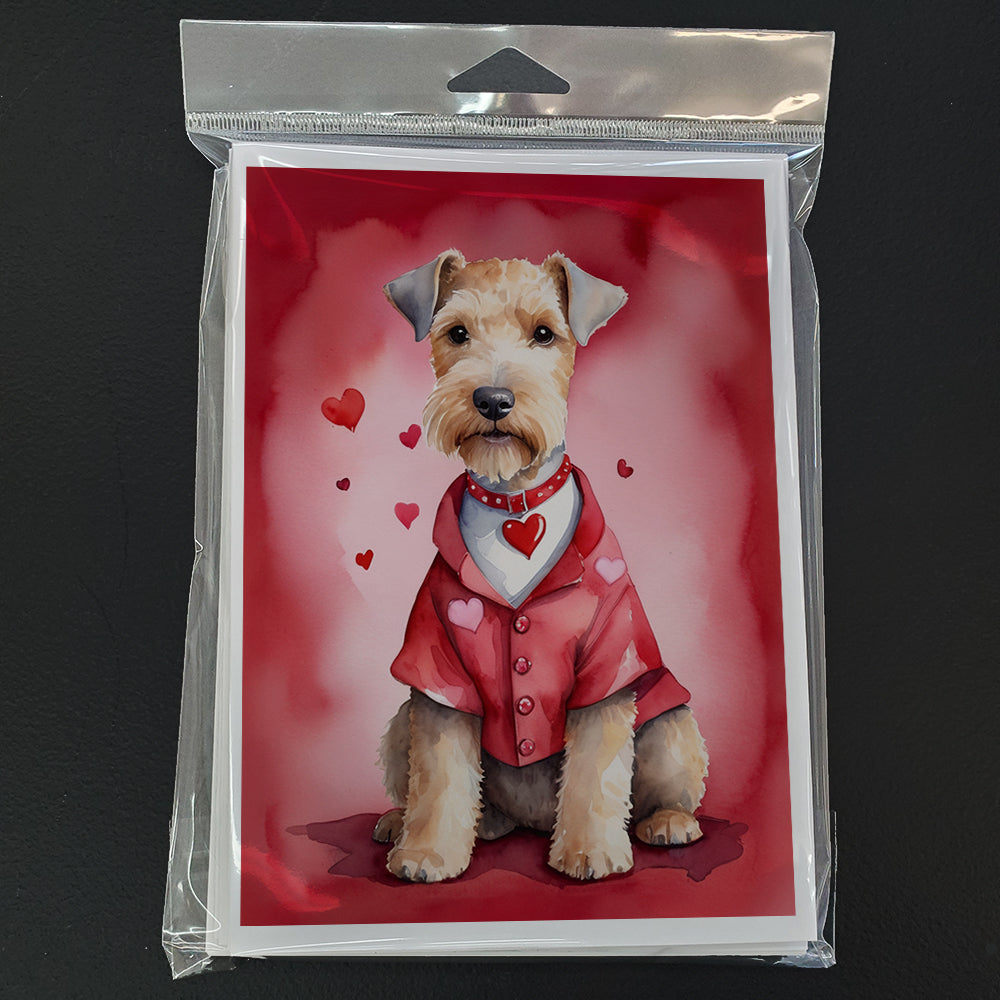 Lakeland Terrier My Valentine Greeting Cards Pack of 8 Blank Cards with Envelopes Whimsical A7 Size 5x7