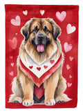 Leonberger My Valentine House Flag 28x40 Porch Sleeve Pole Decorative Outside Yard Banner Artwork Wall Hanging, Polyester