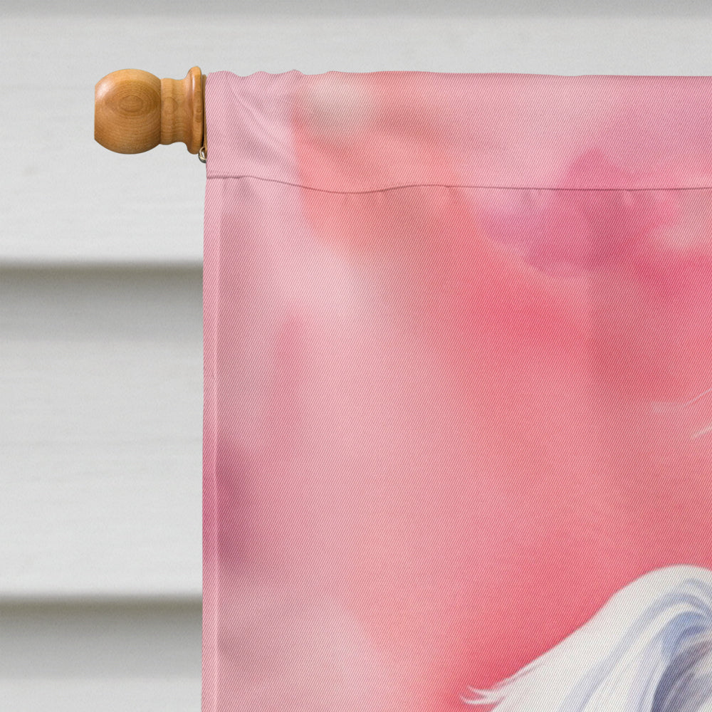 Maltese My Valentine House Flag 28x40 Porch Sleeve Pole Decorative Outside Yard Banner Artwork Wall Hanging, Polyester