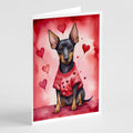 Manchester Terrier My Valentine Greeting Cards Pack of 8 Blank Cards with Envelopes Whimsical A7 Size 5x7