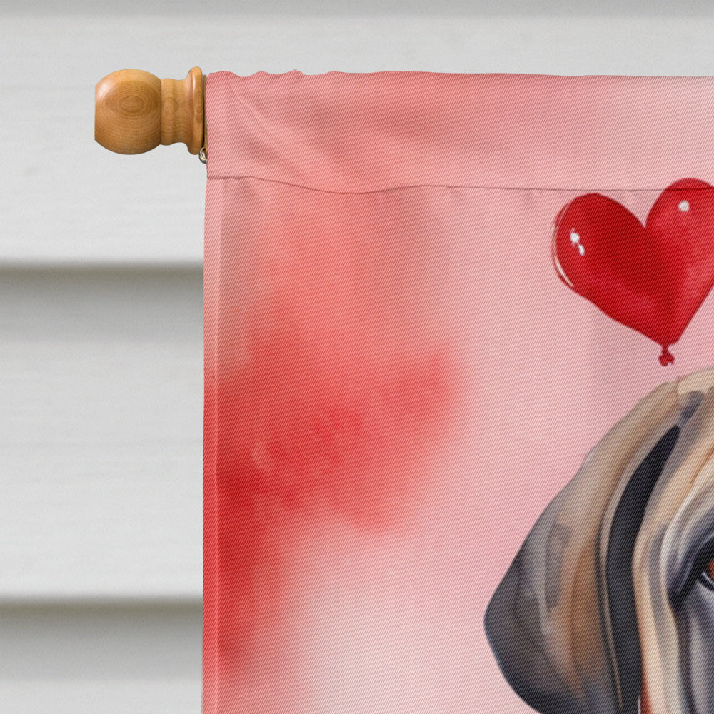 Mastiff My Valentine House Flag 28x40 Porch Sleeve Pole Decorative Outside Yard Banner Artwork Wall Hanging, Polyester