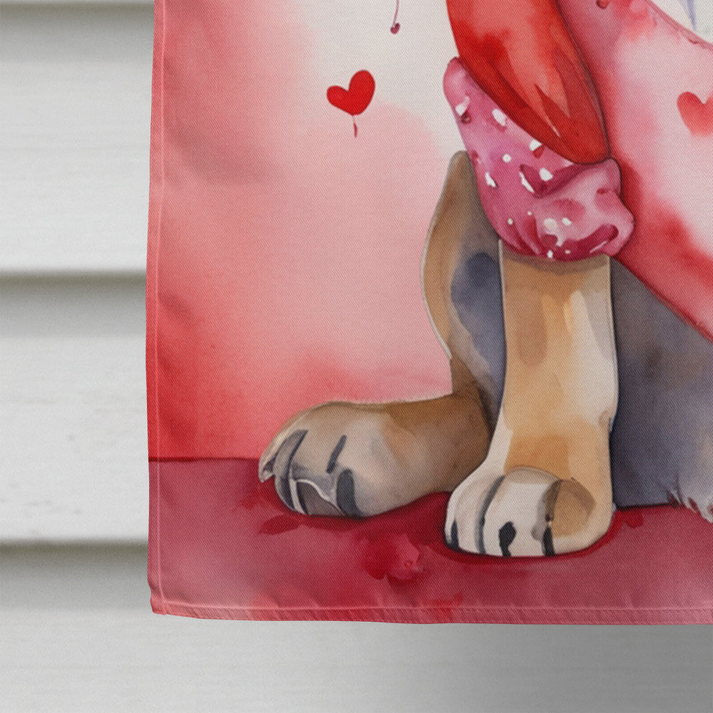 Mastiff My Valentine House Flag 28x40 Porch Sleeve Pole Decorative Outside Yard Banner Artwork Wall Hanging, Polyester