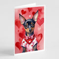 Miniature Pinscher My Valentine Greeting Cards Pack of 8 Blank Cards with Envelopes Whimsical A7 Size 5x7