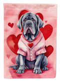 Neapolitan Mastiff My Valentine House Flag 28x40 Porch Sleeve Pole Decorative Outside Yard Banner Artwork Wall Hanging, Polyester