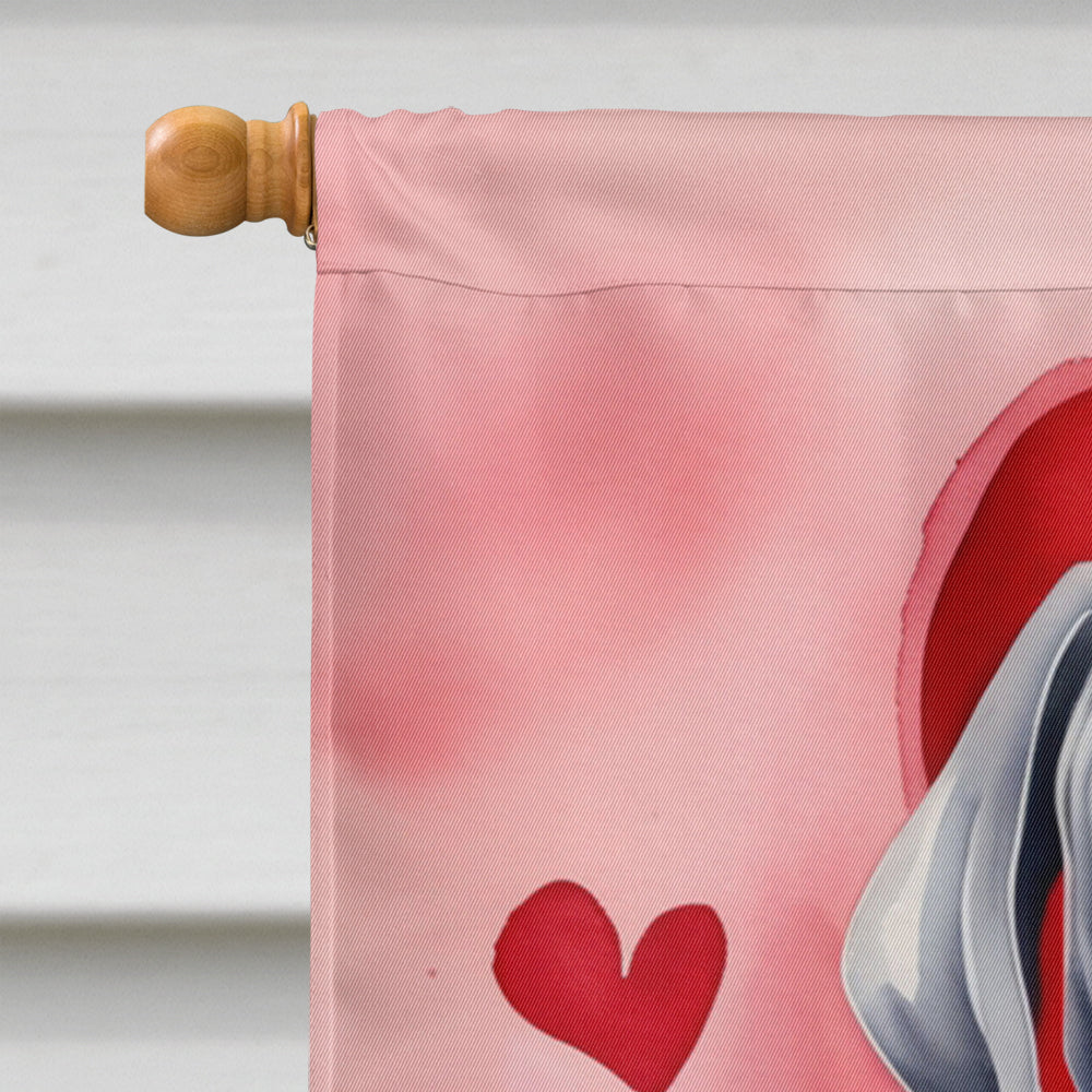 Neapolitan Mastiff My Valentine House Flag 28x40 Porch Sleeve Pole Decorative Outside Yard Banner Artwork Wall Hanging, Polyester