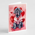 Neapolitan Mastiff My Valentine Greeting Cards Pack of 8 Blank Cards with Envelopes Whimsical A7 Size 5x7