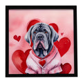 Neapolitan Mastiff My Valentine Framed Metal Print Bathroom, Kitchen, Office, Home Decor Wall Art Ready to Hang, Square, 8X8