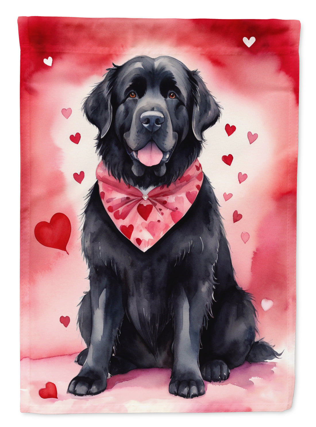 Newfoundland My Valentine House Flag 28x40 Porch Sleeve Pole Decorative Outside Yard Banner Artwork Wall Hanging, Polyester