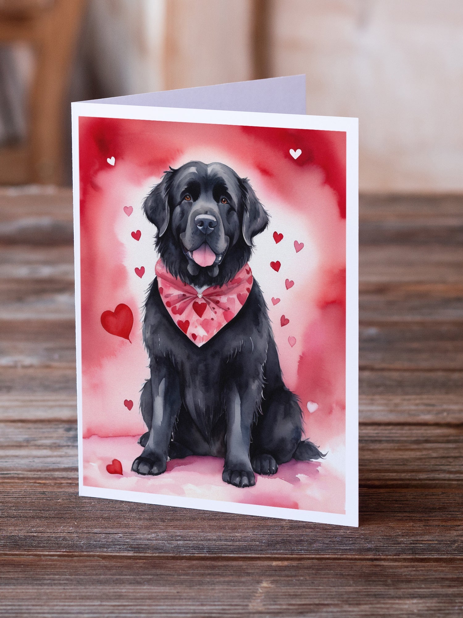 Newfoundland My Valentine Greeting Cards Pack of 8 Blank Cards with Envelopes Whimsical A7 Size 5x7