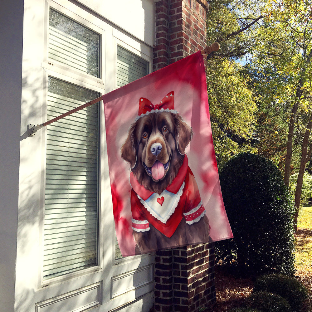 Newfoundland My Valentine House Flag 28x40 Porch Sleeve Pole Decorative Outside Yard Banner Artwork Wall Hanging, Polyester