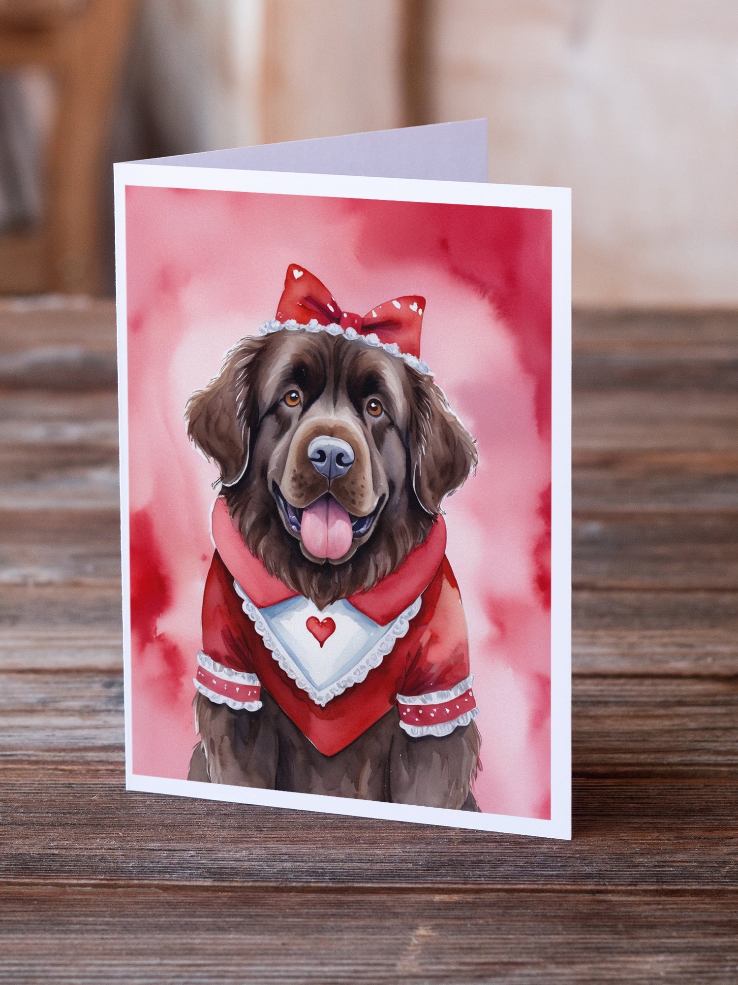 Newfoundland My Valentine Greeting Cards Pack of 8 Blank Cards with Envelopes Whimsical A7 Size 5x7