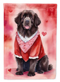 Newfoundland My Valentine House Flag 28x40 Porch Sleeve Pole Decorative Outside Yard Banner Artwork Wall Hanging, Polyester
