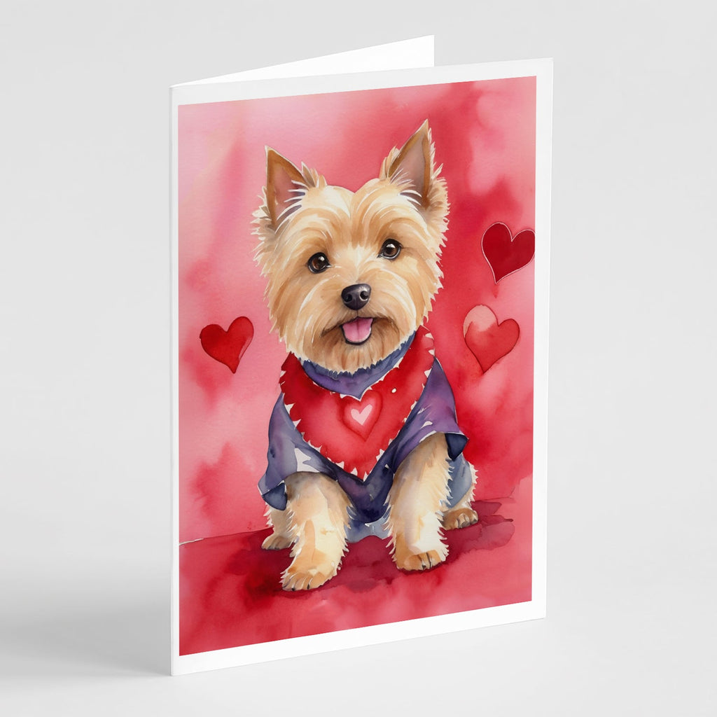 Norwich Terrier My Valentine Greeting Cards Pack of 8 Blank Cards with Envelopes Whimsical A7 Size 5x7