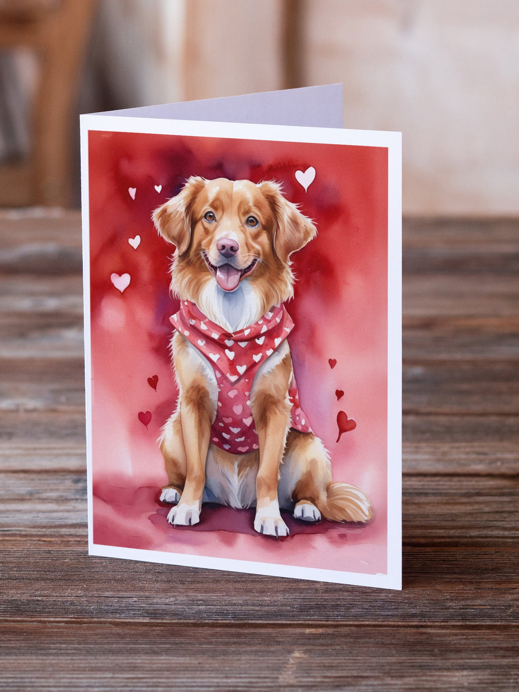Nova Scotia Duck Tolling Retriever My Valentine Greeting Cards Pack of 8 Blank Cards with Envelopes Whimsical A7 Size 5x7