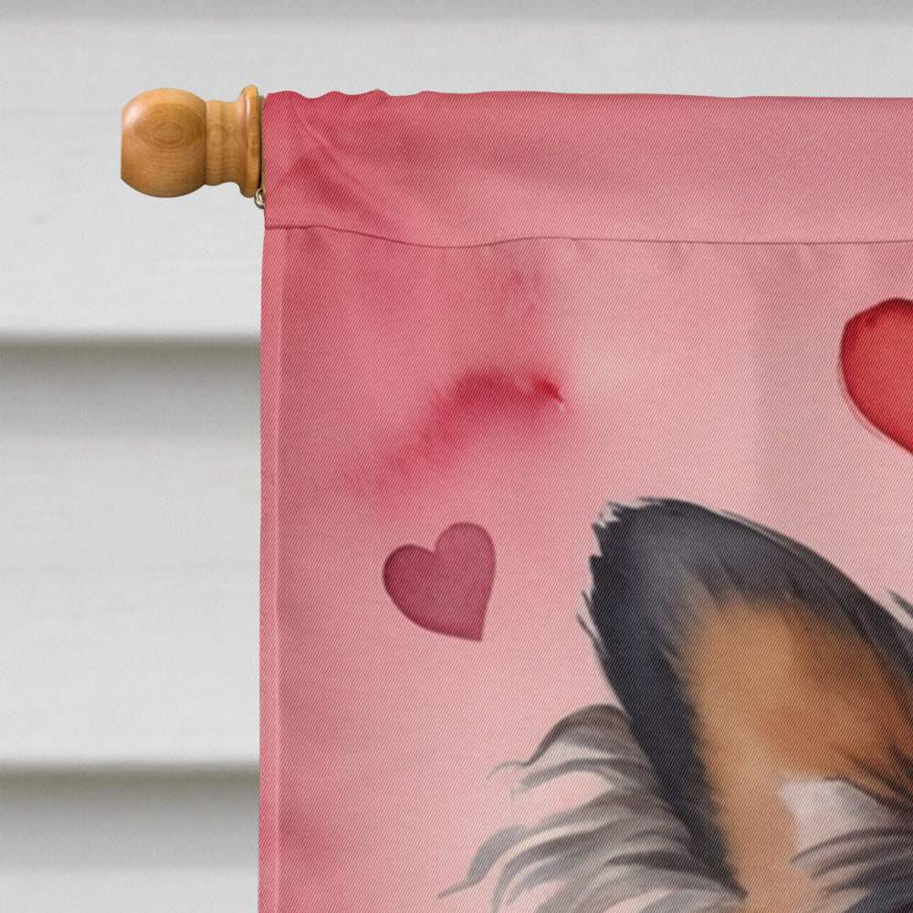 Papillon My Valentine House Flag 28x40 Porch Sleeve Pole Decorative Outside Yard Banner Artwork Wall Hanging, Polyester