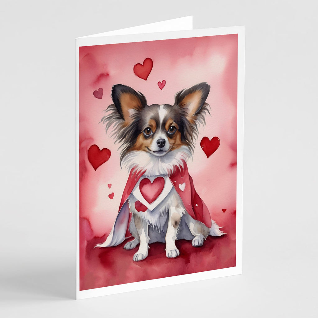 Papillon My Valentine Greeting Cards Pack of 8 Blank Cards with Envelopes Whimsical A7 Size 5x7