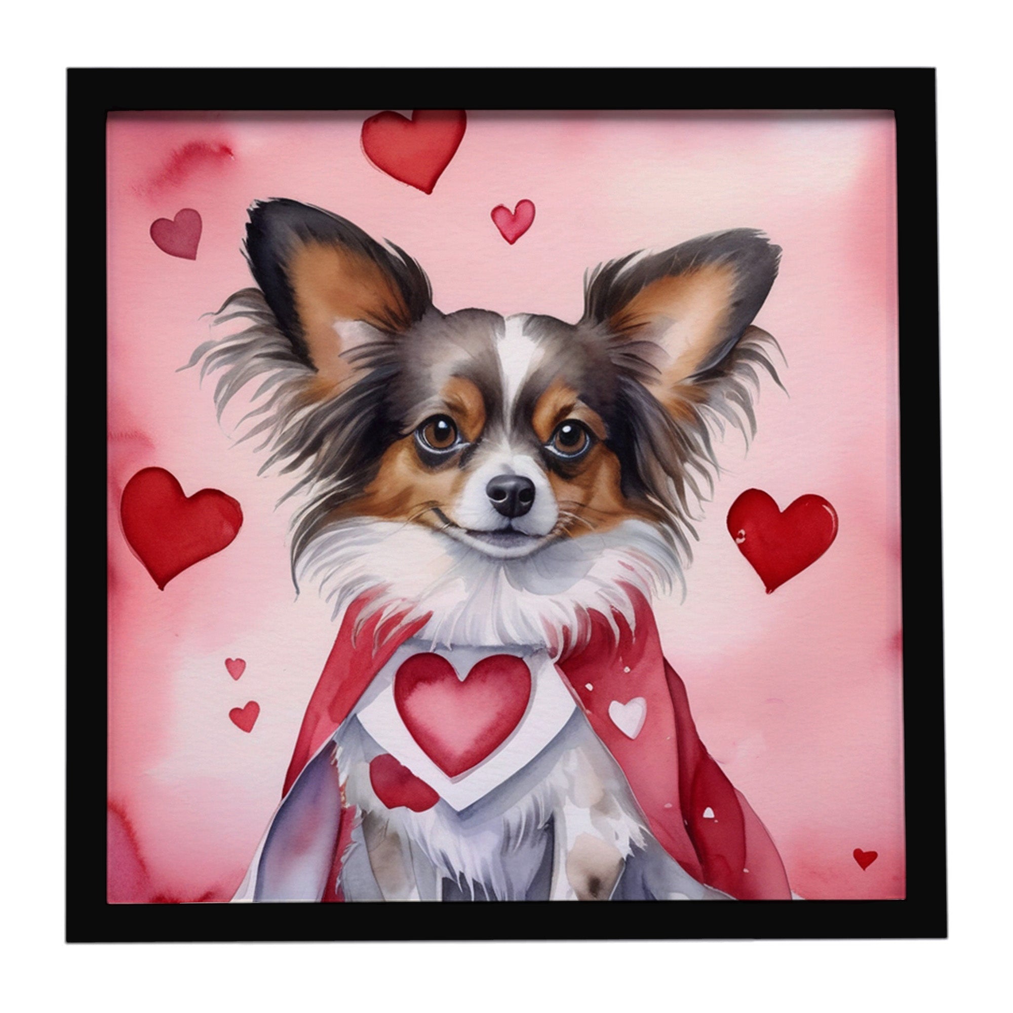 Papillon My Valentine Framed Metal Print Bathroom, Kitchen, Office, Home Decor Wall Art Ready to Hang, Square, 8X8